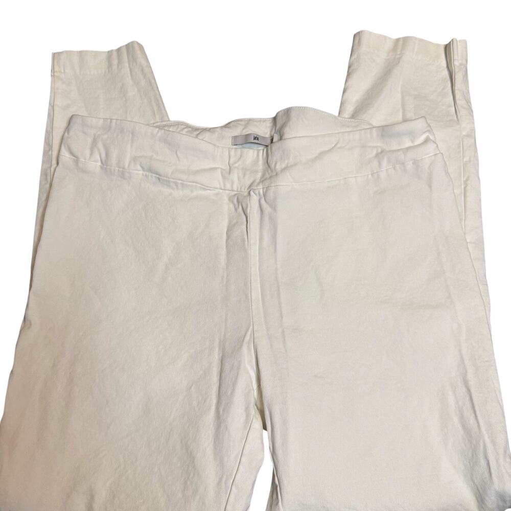 Jarbo Stockholm White Knit Stretch Tapered Pants, Scandinavian Minimalist, EU 40
